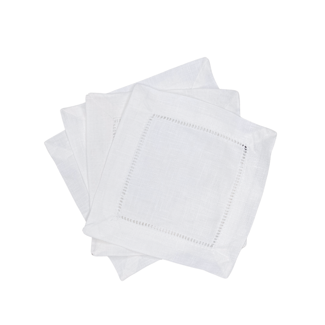 Custom Embroidered Set of 4 Cocktail Napkins